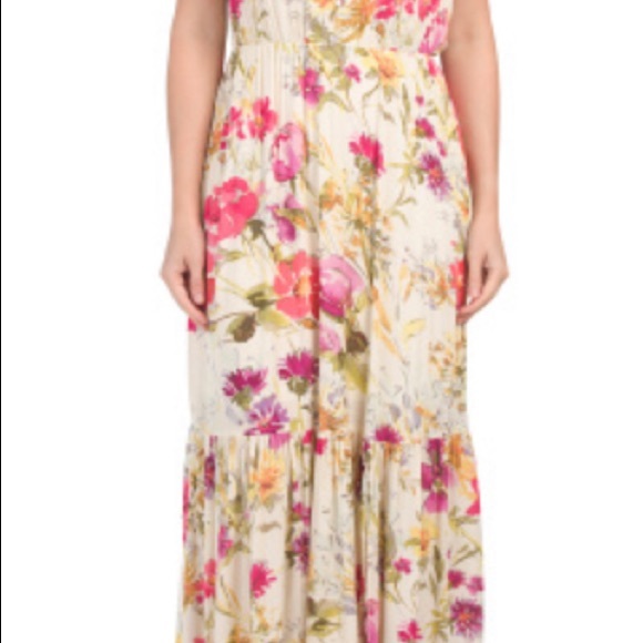 ECI Printed CRINKLE button front maxi dress S - Picture 10 of 11